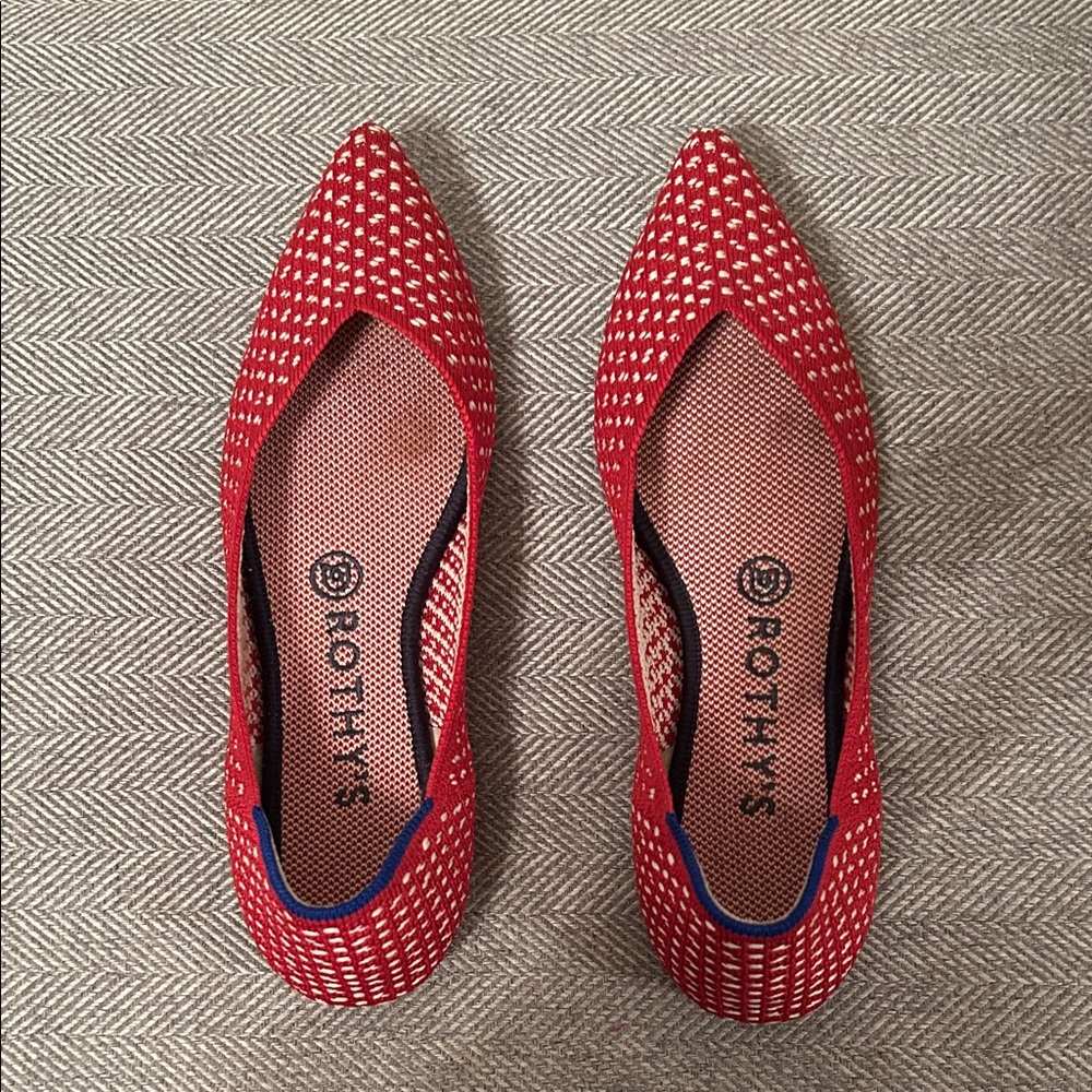 Rothy's The Point Red Apple Honeycomb Sz 7.5